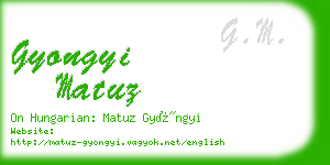 gyongyi matuz business card